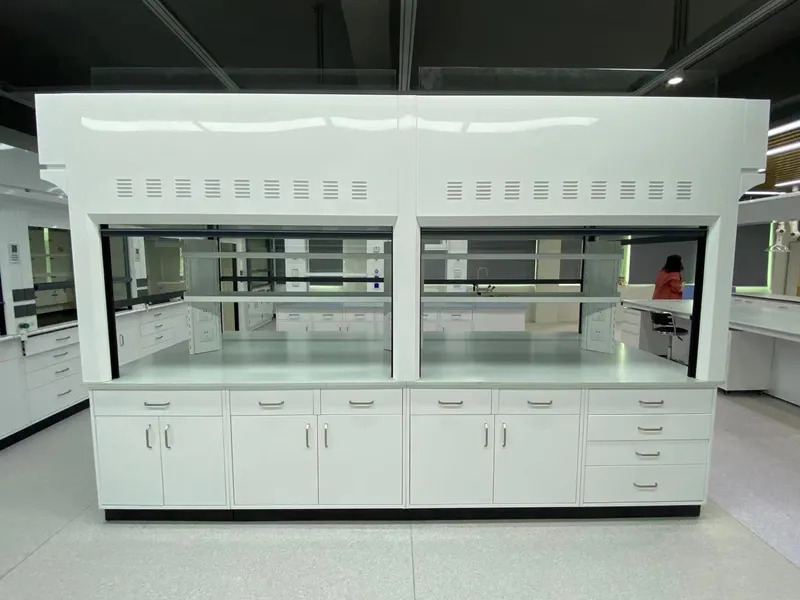 Laboratório químico chapa de fumo de escape de aço completo